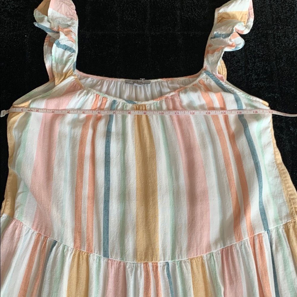 Women's Rails Capri Ruffle Sleeve Midi Dress Small Melon Stripe - Picture 6 of 9